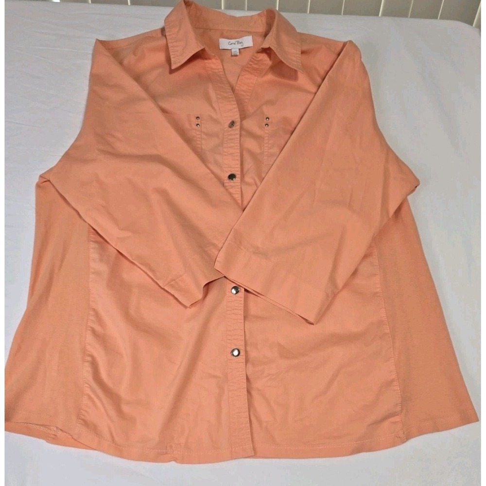 Coral Bay Women's XL Button-Down Shirt Orange